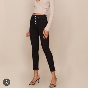 Reformation Harper button fly high rise jeans black size 27